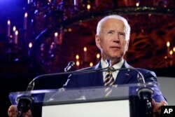 Former Vice President Joe Biden speaks at the Biden Courage Awards, March 26, 2019, in New York.