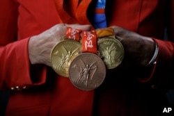 Equestrian Elizabeth "Beezie" Madden poses for photos at the 2016 Team USA Media Summit in Beverly Hills, California, March 7, 2016.