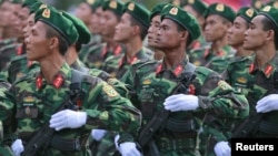 Các binh sỹ tham gia diễn binh nhân kỷ niệm 40 năm ngày 30/4 hồi năm 2015