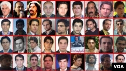 2014-cü il Dünya Ana Dili Günündə Əhər və Tehran kimi şəhərlərdə tutulan türk dil haqları fəalları.