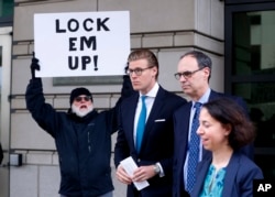 Alex van der Zwaan leaves Federal District Court in Washington, Tuesday, April 3, 2018.