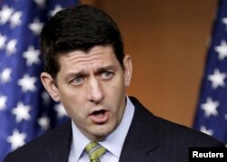 US Speaker of the House Paul Ryan (R-WI) holds a news conference on Capitol Hill in Washington, March 17, 2016.