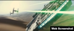 A screen grab from the preview of for 'Star Wars: The Force Awakens,' the next installment of the "Star Wars'' film franchise.
