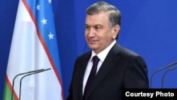 Uzbek President Shavkat Mirziyoyev, visiting Germany, January 21, 2019