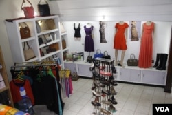 The Nakyma Fashion House in Nairobi mixes African-made clothing with fabrics from China. (VOA/R.Kyama)