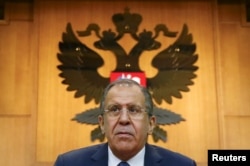 Russian Foreign Minister Sergei Lavrov during a news conference in Moscow, Russia, Jan. 26, 2016.
