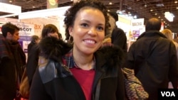 French teacher and writer Laurence Seibel supports President Macron's French plan to promote French. (L.Bryant / VOA)