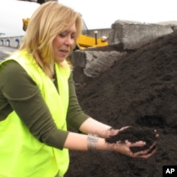 Food and yard waste are currently dumped in a pile together, eventually resulting in a rich, dark pile of finished compost.