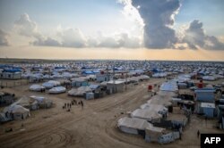 FILE - A general view of al-Hol camp is seen in al-Hasakeh governorate in northeastern Syria, Feb. 17, 2019.