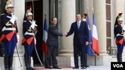 Azərbaycan prezidenti İlham Əliyev və Fransa prezidenti Fransua Olland