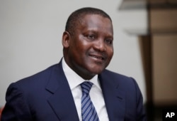 FILE - Nigerian billionaire businessman Aliko Dangote.