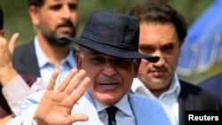 Shahbaz Sharif, chief minister of Punjab province and brother of Pakistan's former Prime Minister Nawaz Sharif, gestures after appearing before a Joint Investigation Team in Islamabad, Pakistan, June 17, 2017. Shahbaz Sharif could potentially take over as permanent prime minister of Pakistan.