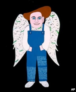 Elvis at Three by Howard Finster, 1990