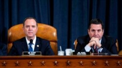 Demokratski kongresmen Adam Šif, predsedavajući Odbora za obaveštajna pitanja i kongresmen Devin Nunes na pretresu u Kongresu.