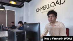 In Vichet, founder and CEO of Khmerload, the first Cambodian tech startup to receive backing from Silicon Valley. (Neou Vannarin/VOA Khmer)