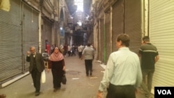 Shopkeepers at Tehran's Grand Bazaar shut their doors, June 25, 2018, to protest Iran's worsening economic conditions.