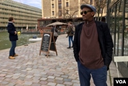 French Djibouti writer and academic Abdourahman Waberi is against President Emmanuel Macron's grand plan. (L.Bryant / VOA)