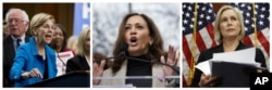 (From left) Senators Elizabeth Warren, Kamala Harris and Kirsten Gillibrand have all announced as candidates for president in 2020.