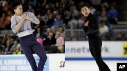 FILE - Vincent Zhou and Natan Chen