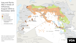 Iraq and Syria: ISIL’s Reduced Operating Areas as of April 2015