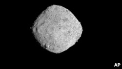 This Nov. 16, 2018, image provide by NASA shows the asteroid Bennu. 
