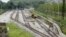 FILE - Construction along railway lines linking tracks in Rason in far northeastern North Korea with Russian rail lines, Aug 20, 2012.