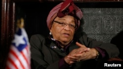 FILE - Liberian President Ellen Johnson Sirleaf.