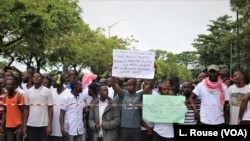 Manifestations contre le président George Weah à Monrovia au Liberia le 7 juin 2019.