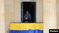 El presidente de Colombia, Gustavo Petro, pronuncia un discurso sobre las reformas que su gobierno quiere llevar a cabo, con motivo del Primero de Mayo en Bogotá, el 1 de mayo de 2023.