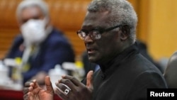 FILE - Solomon Islands Prime Minister Manasseh Sogavare is shown in Beijing, July 10, 2023. 