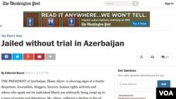 The Washington Post-da Azərbaycanla bağlı məqalə 