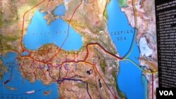 Xəzər, Qara və Aralıq dənizləri hövzəsindəki neft-qaz kəmərlərinin xəritəsi