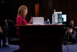 Senate Judiciary Committee holds confirmation hearing for Supreme Court nominee Amy Coney Barrett on Capitol Hill in Washington, Oct. 12, 2020.
