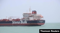Stena Impero, a British-flagged vessel owned by Stena Bulk, is seen at Bander Abass port.
