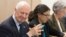 UN special envoy Staffan de Mistura (l) attends a meeting at Palais des Nations in Geneva, April 18, 2016.