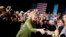 Democratic presidential candidate Hillary Clinton arrives to speak at a rally at the Florida State Fairgrounds in Tampa, July 22, 2016. 
