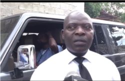 Deputy Printemps Belizaire at the scene of the attack in Port-au-Prince, Haiti, July 6, 2019.