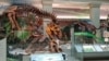 The skeleton of a Tyrannosaurus rex and other dinosaurs in the Deep Time exhibition in the Smithsonian National Museum of Natural History. (Deborah Block/VOA)