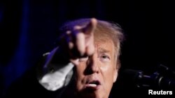 El presidente de Estados Unidos, Donald Trump, pronuncia un discurso en la Conferencia Conjunta del MCSA y MCCA.