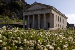 The church of Saint George where Britain's Prince Philip, husband of Queen Elisabeth, was baptized, on the island of Corfu, Greece, Apr. 11, 2021.