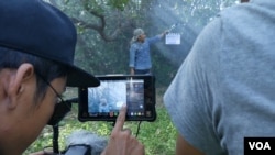 Crew on the set of "The Witch."