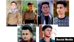 تصویر منتشر شده در رسانه‌های اجتماعی از شش دانش‌آموز بازداشت‌شده در کامیاران