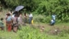 Hindu corpses and bereaved family members in Northern Rakhine state, Myanmar, Sept. 27, 2017. (Moe Zaw and Sithu Naing/VOA Burmese)