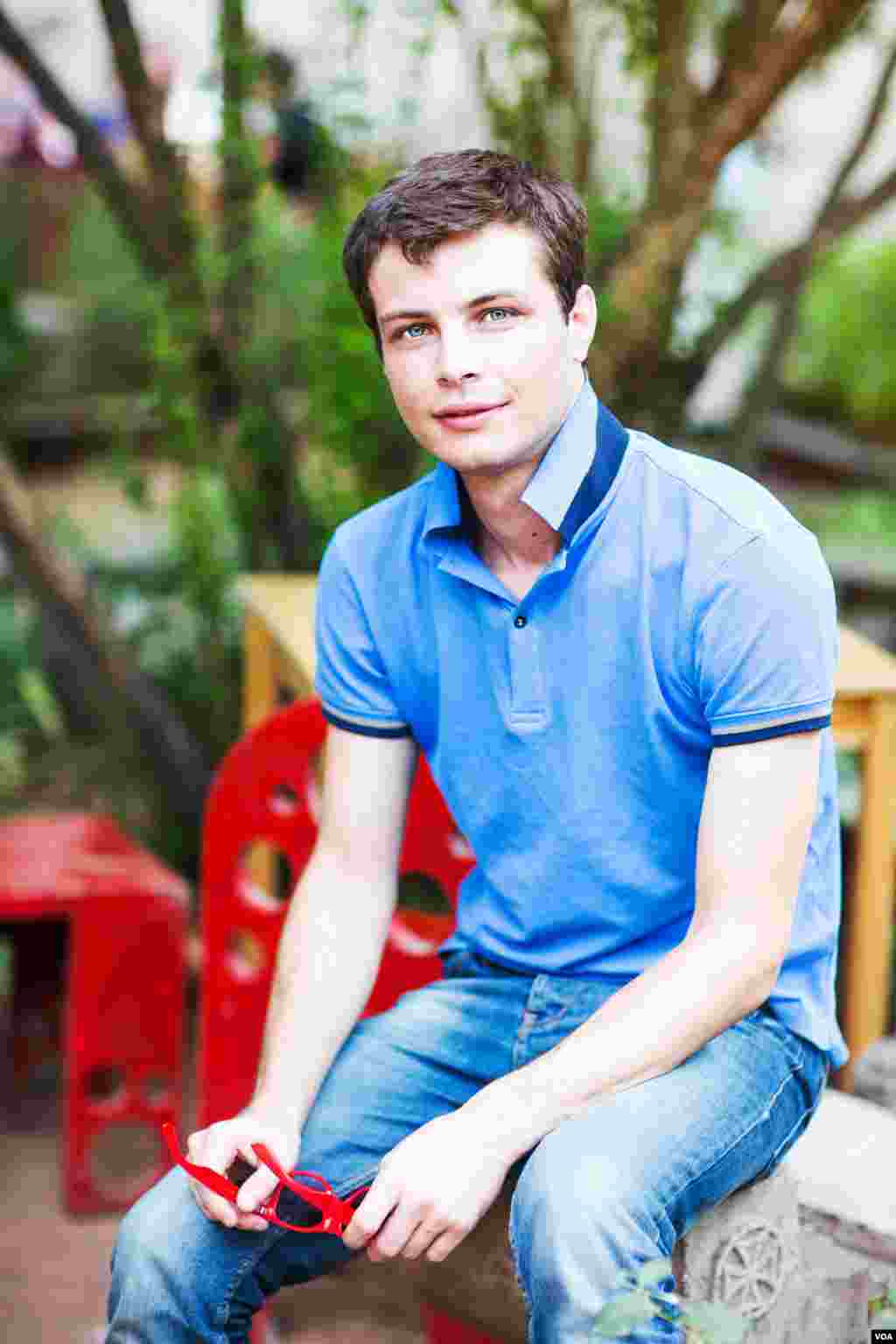 David Shubladze, a founder of LGBT Georgia, says that thousands of Georgians -- gay and straight -- signed a petition demanding judicial prosecution of the priests who led the anti-gay mob on May 17, 2013. (Vera Undritz for VOA)