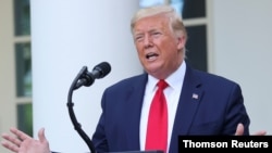 U.S. President Donald Trump hosts an event at the White House in Washington, May 26, 2020.