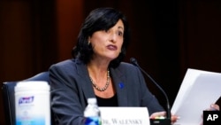 FILE - Dr. Rochelle Walensky, director of the Centers for Disease Control and Prevention, testifies on Capitol Hill in Washington, March 18, 2021. She expressed concern March 26, 2021, about rising case numbers across the U.S.