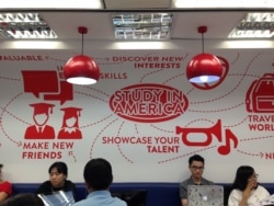 The American center attached to the U.S. consulate in Ho Chi Minh City has become a popular hangout for young Vietnamese. (Ha Nguyen/VOA)