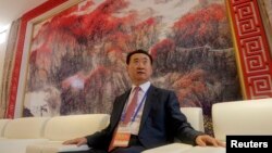 万达集团董事长王健林在青岛，准备参加青岛东方影都的启动典礼（2013年9月22日）