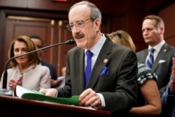 FILE - U.S. Rep. Eliot Engel, D-N.Y., speaks on Capitol Hill in Washington, March 27, 2019.