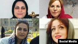 Rights groups say an Iranian court has sentenced four minority Dervish women to 5-year prison terms for involvement in an anti-government protest in Tehran in February. They are, clockwise from top left: Shima Entesari, Nazila Nouri, Avisha Jalaleddin and Sima Entesari.